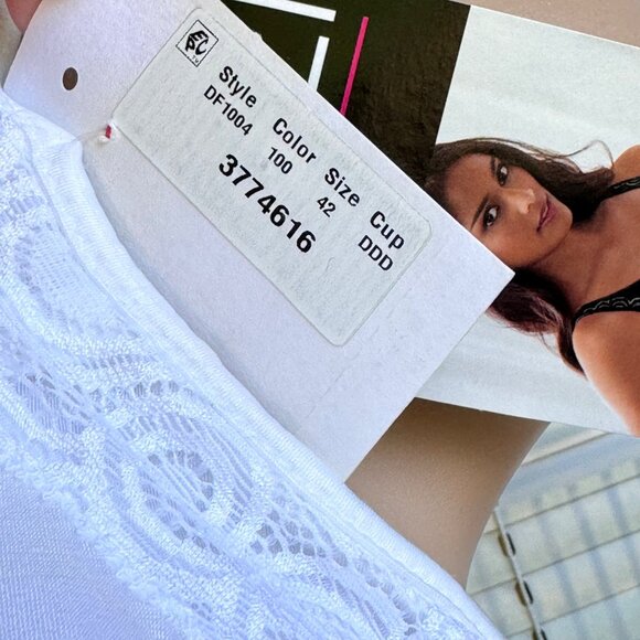 Bali Womens White Underwire Minimizer Bra 42DDD Adjustable Straps Style DF1004 - Picture 4 of 16